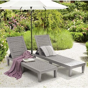 Nestl Waterproof Chaise Lounge Chair, Adjustable Lightweight Black Outdoor Patio Chairs - 1 of 4