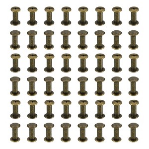 Unique Bargains Steel Leather Belt Scrapbook Binding Kits M5 Chicago Screws 100 Sets - 1 of 4