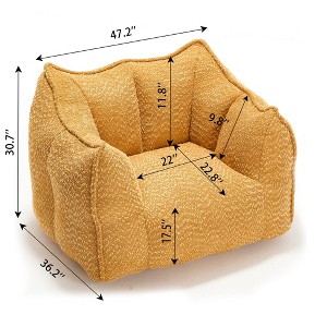 CAVINAS Square Bean Bag Chair with High-Quality Foam,Chenille Gaming Bean Bag Chairs for Adults,Lazy Sofa for Bedroom,Living Room Furniture - 1 of 4