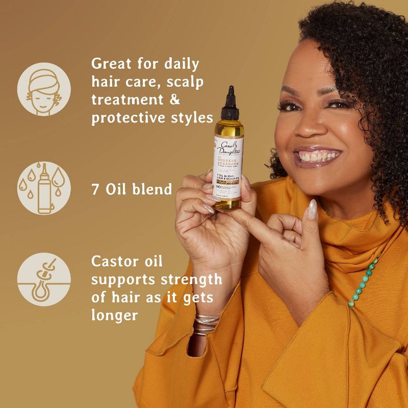 Carol&#39;s Daughter Goddess Strength Scalp Oil and Hair Oil Deep Treatment with Castor Oil for Breakage Prone Hair - 4.2 fl oz, 4 of 16