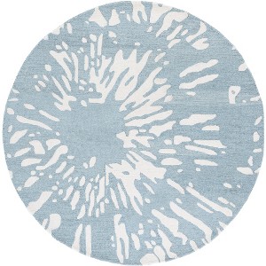 Rodeo Drive RD179 Hand Tufted Indoor Area Rugs - Ivory/Blue - 6' Round - Safavieh - 1 of 3
