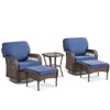 Buenhomino 5PCS Patio Furniture Set with Outdoor Swivel Rocking Chair, Ottoman and Side Table, All Weather Wicker Outdoor Conversation Set - 2 of 4