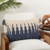 Saro Lifestyle Knitted Zig Zag Fringed Throw Pillow Cover, 16"x24", Blue - image 3 of 3