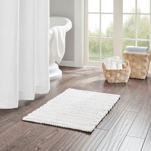 Handmade 100% Cotton Chenille Chain Stitch Rug 5'x8' - Non-Slip Floor Mat - 1 of 4