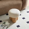 OUTSUPPLY Mushroom Stool, Lamb Wool Seat with Walnut Veneer PVC Base, Compact Footstool for Living Room, Nursery & Entryway - 4 of 4
