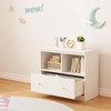KWPZQEB Kids Toy Storage Organizer for Nursery & Playroom - Bookshelf with Large Drawer, Wooden Kids Cabinet for Books and Toys, White - 4 of 4