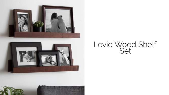 2pc 24&#34; Levie Wood Picture Ledge Wall Shelf Set Navy Blue - Kate &#38; Laurel All Things Decor, 2 of 7, play video