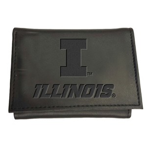 Evergreen NCAA Illinois Fighting Illini Black Leather Trifold Wallet Officially Licensed with Gift Box - 1 of 1