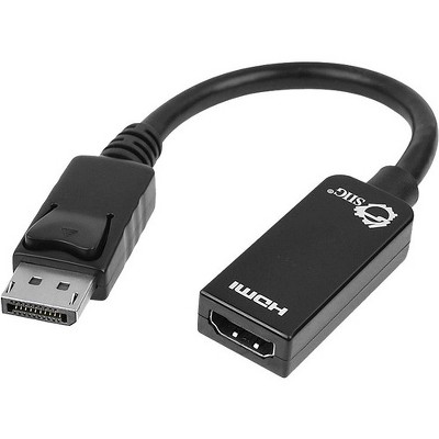 SIIG DisplayPort to HDMI Adapter - DisplayPort/HDMI for Audio/Video Device, TV, Monitor - 9" - 1 x DisplayPort Male Digital Audio/Video