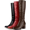 Perphy Women's Halloween Square Toe Chunky Heel Wide Calf Knee High Boots - 3 of 4