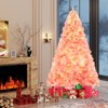 Tangkula 7.5 FT Pre-Lit Tinsel Christmas Tree Artificial Xmas Tree w/ Lush Branch Tips - 3 of 4