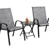 Compact and Modern 3-Piece Outdoor Patio Set with Breathable Textilene Fabric Chairs and Steel Folding Table, Space-Saving Design-Coolbibila - 2 of 4