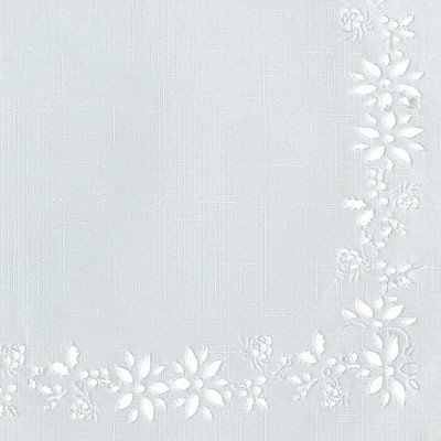 Ivory Laser-Cut Poinsettia Noel Fabric Placemats, Set of 4