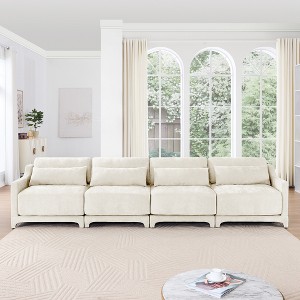 Christopher Knight Home Gloria 142" Chenille Upholstered 4 Seat Sectional Sofa - 1 of 4