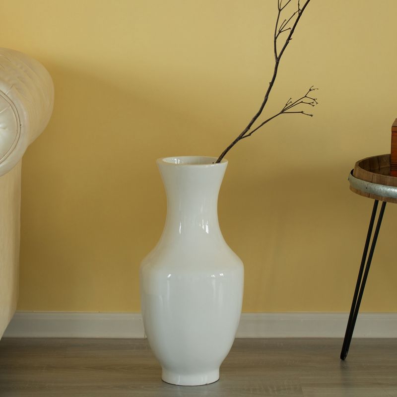 Uniquewise Modern flower vase, White Unique Trumpet Floor Vase, 22-Inch-High Floor Vase, Home Interior Decoration, Modern Floor Vase, Tall Floor Vases, 3 of 6