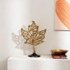 Aluminum Golden Maple Leaf Accent on Black Base – Stylish Table Décor Sculpture-11.5x5.5x16" - 4 of 4