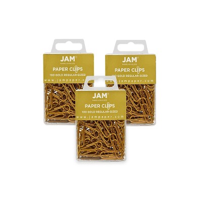 JAM Paper Colored Standard Paper Clips Small 1 Inch Gold Paperclips 21832058B