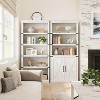 31.5" W Farmhouse Book Case with Doors, 5 Tier Book Shelf with Cabinet - 4 of 4