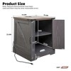 19.6"W Versatile Walnut Sofa Side Table with Barn Doors & Retro Hinges for Bedroom, Living Room, Grey - 2 of 3