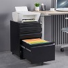 QingMoon Metal Rolling File Cabinet with 3 Drawers, Office Filing Cabinet with Lock, office storage filing cabinet of legal/letter size - 4 of 4