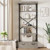 5 Tier Bookshelf with Drawer, Metal Display Standing Shelf, for Display and Storage in The Home Office, Living Room, Bedroom or Bathroom - 4 of 4