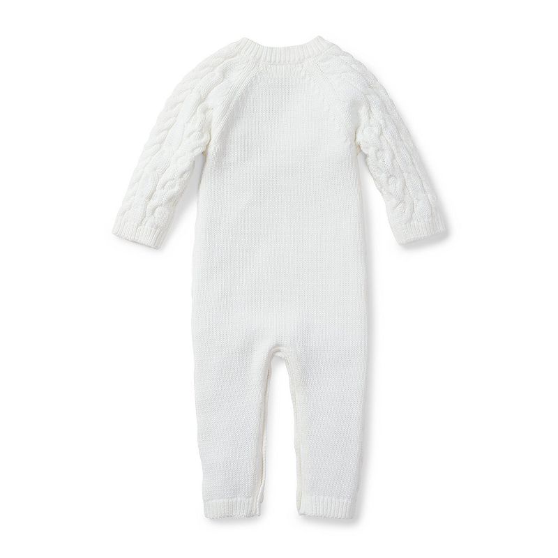 Hope & Henry Baby Cable Knit Sweater Romper, 5 of 11