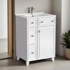 24" Bathroom Vanity with Sink, Free Standing Single Basin Vanity Set with Two Drawers and One Door - Leovsnove - 3 of 4