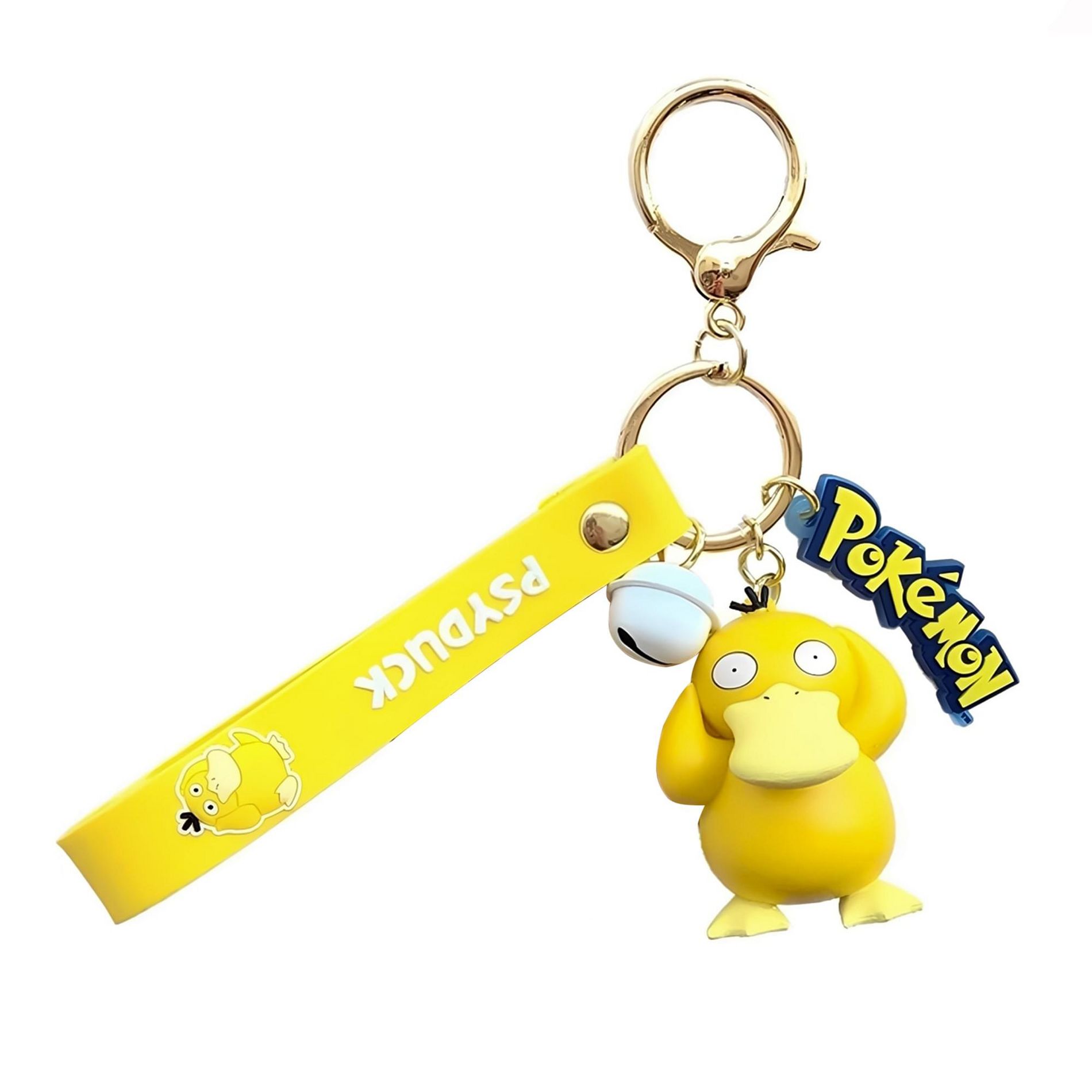 Langbowang Pokemon 3D Figural Keychain With Printed Strap | Psyduck