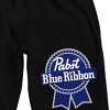 Pabst Blue Ribbon Label Men's Black Sleep Pajama Shorts - 2 of 4