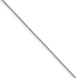 Black Bow Jewelry 0.7mm, 10k White Gold, Box Chain Necklace - 1 of 4