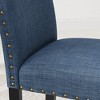 Standard Counter Height Fabric Upholstered Stools Set of 2 with Nailhead Trim, Sturdy Hardwood Frame, and Solid Legs for Kitchen - 4 of 4