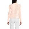 Lands' End Women's Cotton Pointelle Satin Trim Cardigan Sweater - 2 of 4