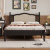 VYNXARIA Elevate Your Bedroom with This Stylish Black Full Size Wooden Platform Bed and Natural Rattan Headboard - 2 of 4