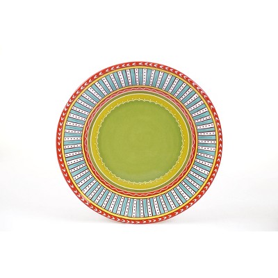 Valencia Festive Hand-Painted Ceramic Dinner Plates - 12.5"