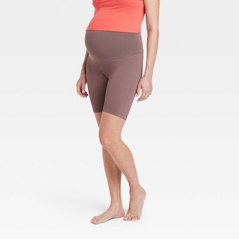 Seamless Ribbed Maternity Bike Shorts - Isabel Maternity By Ingrid u0026  Isabel™ Brown Xl : Target