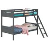 NicBex Twin Over Twin Bunk Bed with Safety Guardrails,Loft Bed with Built-in Ladder for Bedroom,Convertible Bunkbeds,Black/Brown/White/Gray - 4 of 4
