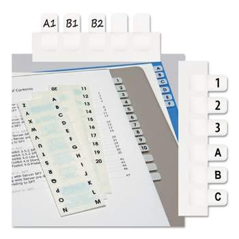 Redi-Tag Side-Mount Self-Stick Plastic A-Z Index Tabs 1 inch White 104/Pack 31005