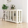 LunaLulinlk Kitchen Storage Stand Cupboard With Glass Door-White - 4 of 4