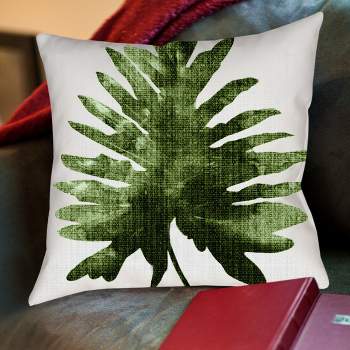 Americanflat Minimalist Botanical Tropical Leaf 2 And Tropical Leaf 1 By Lila + Lola Set Of 2 Throw Pillows