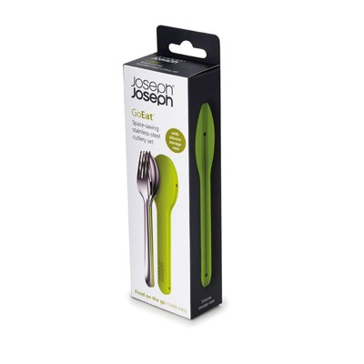 Joseph Joseph Stainless Steel Go Eat Compact Cutlery Set Green