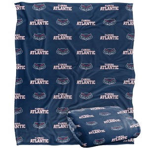 Florida Atlantic University Logo Pattern Silky 50x60 Blanket, 1 Sided - 1 of 4