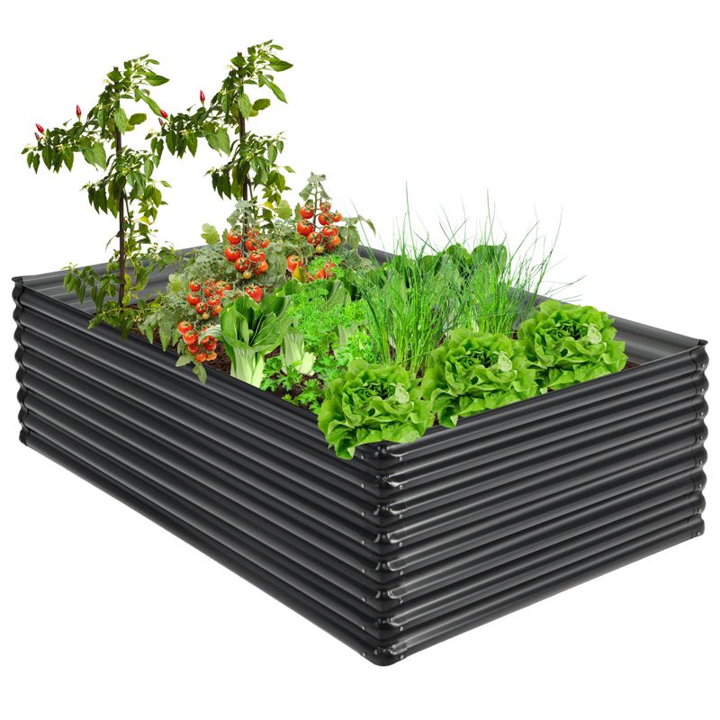 Tangkula Galvanized Metal Raised Garden Bed 71" x 20.5" x 43.5" Large Outdoor Raised Planter Box for Vegetable Flower Fruit Herb Garden, 4 of 11