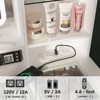 43.4inch Makeup Vanity Table with Lighted Mirror & Power Strip, 3 Lighting Colors, White - 3 of 4
