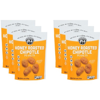 Pears Snacks Peanuts Honey Roasted Chipotle - Pack of 6 - 6 oz