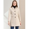 INSPIRE CHIC Women's Single Breasted Long Peter Pan Collar Vintage Winter Overcoat - 3 of 4