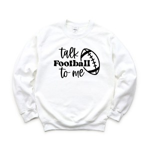 Simply Sage Market Women's Graphic Sweatshirt Talk Football To Me Ball - 1 of 1