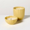 Scalloped Ceramic Driftwood & Amber Jar Candle Yellow - Hearth & Hand™ with Magnolia - 4 of 4