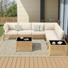 Buenhomino Patio Furniture Set – Outdoor Sectional Wicker Sofa with Cushions, All-Weather PE Rattan Conversation Set for Garden, Balcony & Poolside - 2 of 4