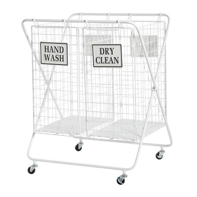 Farmhouse Metal Storage Cart White - Olivia & May