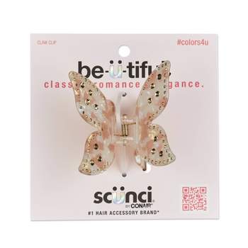 scünci be-ü-tiful Gold Embellished Butterfly Claw Clip - Pink Tortoise